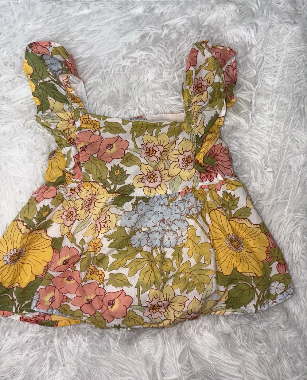 Janie & Jack Girls 18/24 Mo. Lined Floral Blouse. Pretty, Exc. Quality